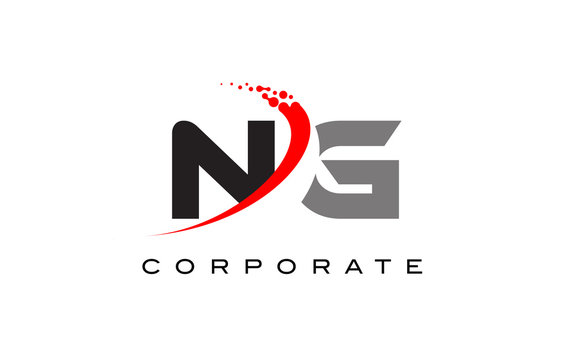 NG Modern Letter Logo Design with Swoosh