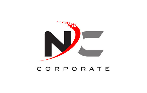 NC Modern Letter Logo Design with Swoosh