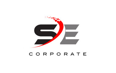 SE Modern Letter Logo Design with Swoosh