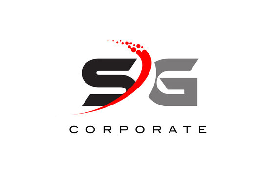 SG Modern Letter Logo Design with Swoosh