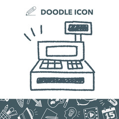 Cash register doodle drawing