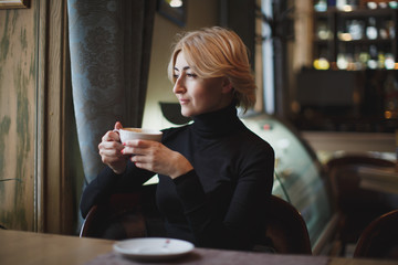 Beautiful Woman Drinking Coffee
