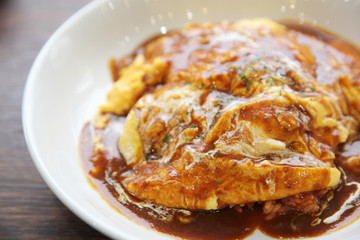 Curry rice with egg Japanese style