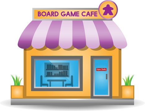 board game cafe flat design