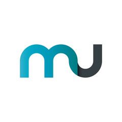 Initial Letter MU Rounded Lowercase Logo