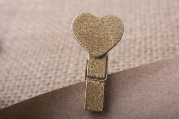 Heart shape icon  attached to Clothespin