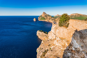 Island scenery seascape Spain Majorca rocky cliffs coastline on Cap de Formentor