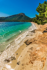 Beautiful bay seaside of Majorca beach Formentor, Mediterranean Sea Balearic Islands