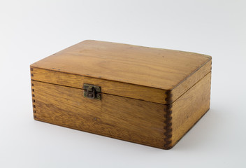 Wood box isolated on white background
