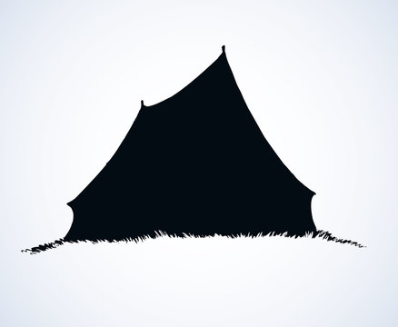 Tourist tent. Vector drawing
