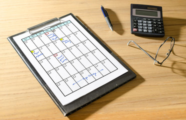 Planner concept on a desk