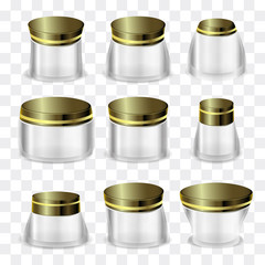 Luxury cosmetic bottle set with isolated background