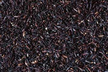 Black rice or Riceberries background