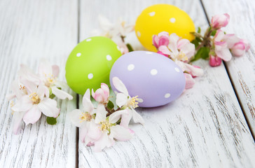 Easter eggs and apple blossom