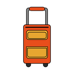 suitcase with wheels icon image vector illustration design 