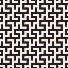 Maze Tangled Lines Contemporary Graphic. Vector Seamless Black and White Pattern.