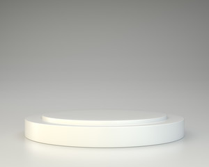 White round podium. Pedestal scene. 3D rendering