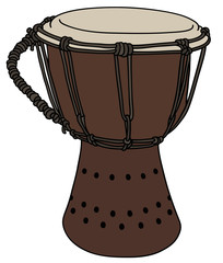 Fototapeta na wymiar Small wooden natives drum