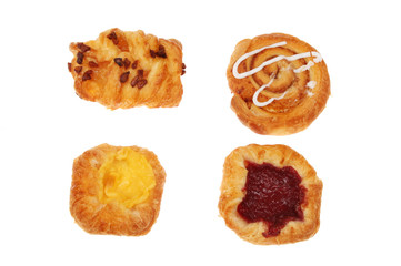 Four Danish pastries