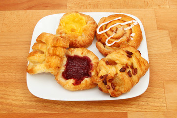 Danish pastries on a plate