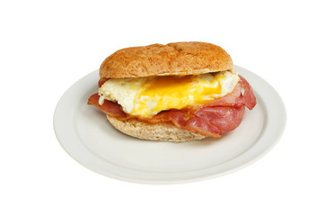 Fried egg and bacon bap