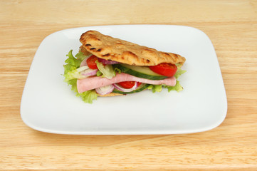 Ham salad flatbread
