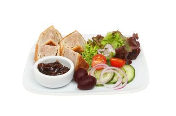 Pork pie and salad