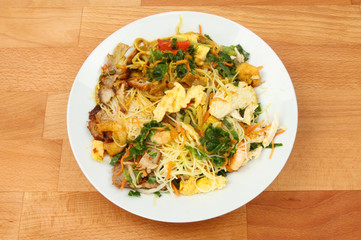 Singapore noodles in a bowl