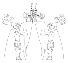 Army guarding castle