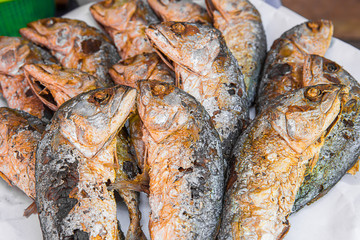 Fried fish in wet market