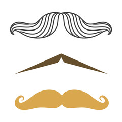 Silhouette vector mustache hair hipster curly collection beard barber and gentleman symbol fashion adult human facial gave vector illustration.