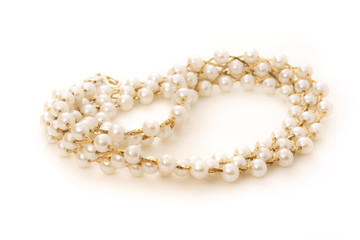 Necklace with white beads