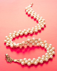 Necklace with white beads