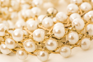 Necklace with white beads