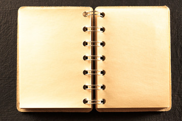 Blank open notebook