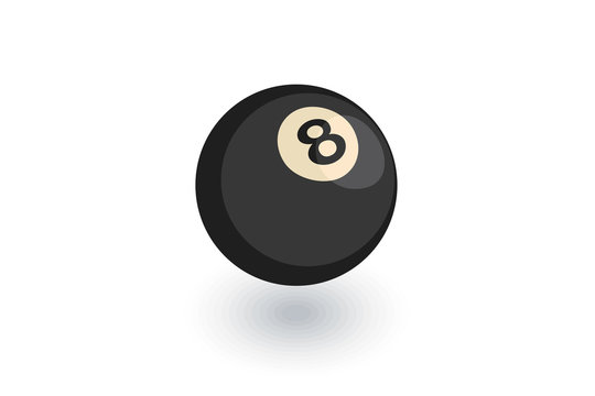 Pool 8 ball, Billiard symbol isometric flat icon. 3d vector colorful illustration. Pictogram isolated on white background