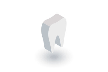 tooth isometric flat icon. 3d vector colorful illustration. Pictogram isolated on white background