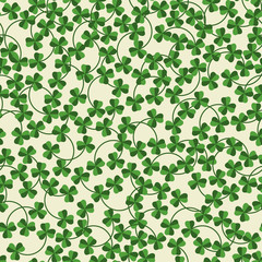 Obraz premium Leaf Clovers Background. Vector illustration. Design, Typographic Template. Lucky and success symbols