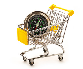 Market pushcart with compass