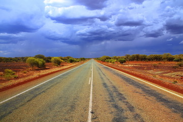 Endless Australian highway across the outback