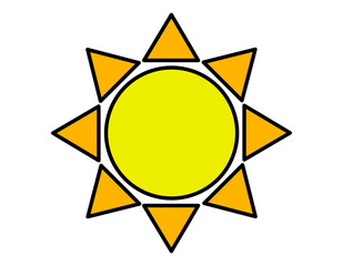 太陽(黄、薄オレンジ)