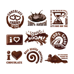 Set chocolate logos and labels.