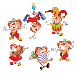 Set Cartoon Illustration. A Cute Cats Clowns for you Design