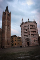 Fototapeta na wymiar Cathedral and Baptistery of Parma, Italy