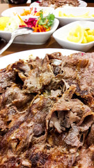 Turkish Traditional Kebab Doner at restaurant.