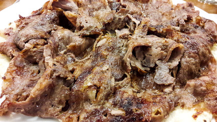 Turkish Traditional Kebab Doner at restaurant.