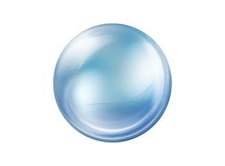 empty blue glass ball isolated on white background