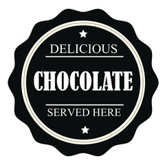 Delicious Chocolate Served Here Stamp.Sign.Seal.Logo