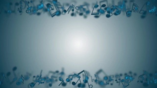 Abstract Background with Colorful Music notes. LOOPED