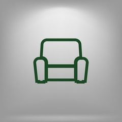 Flat paper cut style icon of furniture